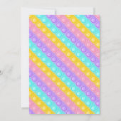 Pastel Rainbow Pop It Fidget Toy Birthday Party Einladung (Rückseite)