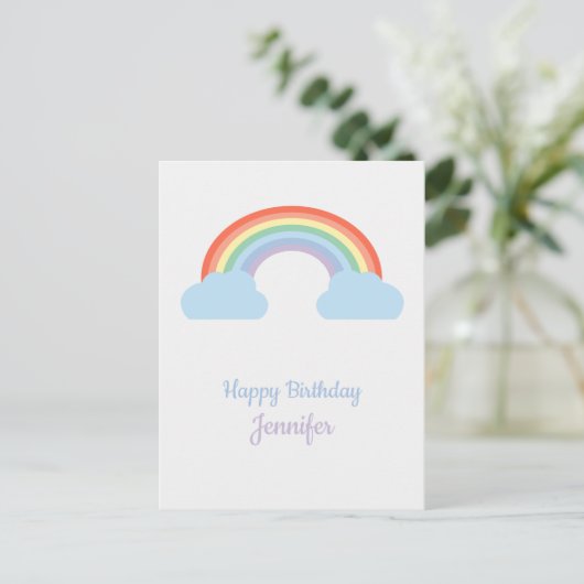Pastel Rainbow Postkarte (Stehend Vorderseite)