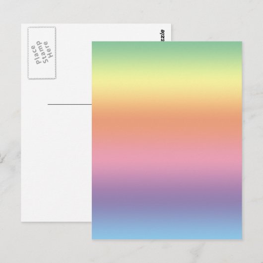 Pastel Rainbow Postkarte (Vorne/Hinten)