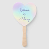 Pastel Rainbow Prismatic Lesbian Wedding Fächer (Rückseite)