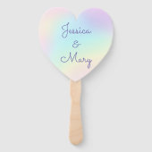 Pastel Rainbow Prismatic Lesbian Wedding Fächer (Vorderseite)