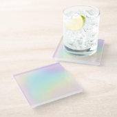 Pastel Rainbow Prismatic Lesbian Wedding Glasuntersetzer (Schrägansicht)