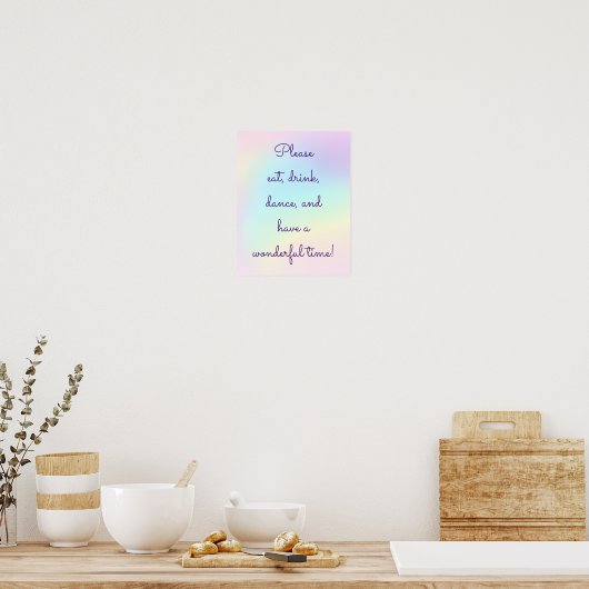 Pastel Rainbow Prismatic Lesbian Wedding Poster (Küche)
