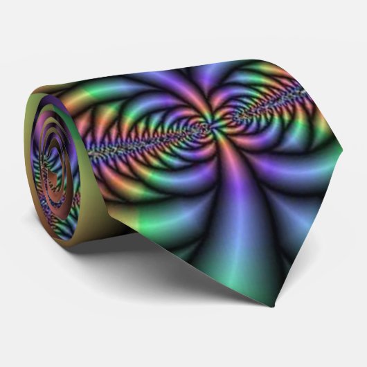 Pastel Rainbow Psychedelische Krawatte (Gerollt)