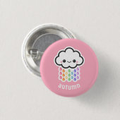 Pastel Rainbow Rain Cloud Button (Vorne & Hinten)