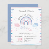 Pastel Rainbow Rain Gender offenbaren Einladung (Vorne/Hinten)