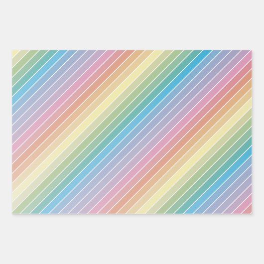Pastel Rainbow Raindrops und Sunshine Baby Shower Geschenkpapier Set (Vorderseite)