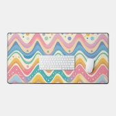 Pastel Rainbow Retro Abstract Design Schreibtischunterlage (Tastatur & Maus)