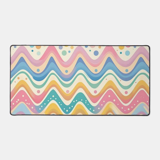 Pastel Rainbow Retro Abstract Design Schreibtischunterlage (Vorderseite)