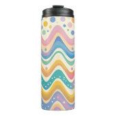 Pastel Rainbow Retro Abstract Design Thermosbecher (Vorderseite)