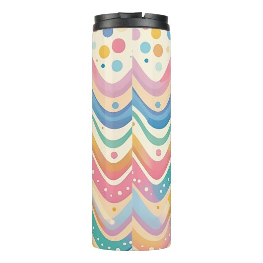 Pastel Rainbow Retro Abstract Design Thermosbecher (Rückseite)