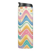 Pastel Rainbow Retro Abstract Design Thermosbecher (Nach rechts gedreht)