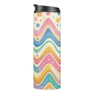 Pastel Rainbow Retro Abstract Design Thermosbecher