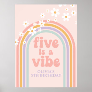 Pastel Rainbow Retro Five ist ein Vibe 5. Geburtst Poster