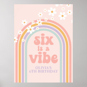 Pastel Rainbow Retro Six ist ein Vibe 6. Geburtsta Poster