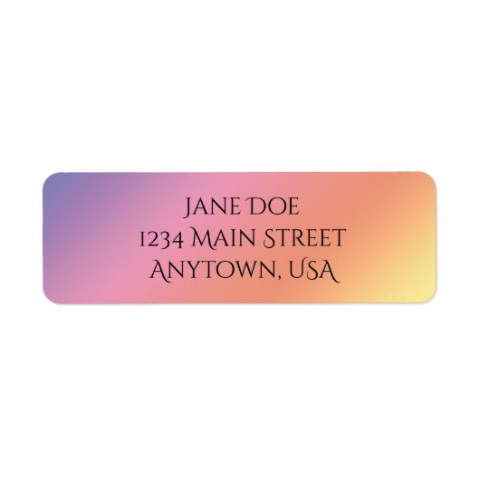 Pastel Rainbow Return Address Label (Vorne)