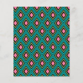 Pastel Rainbow Rhombusse Geometric Black Pink Blue Flyer (Hinten)