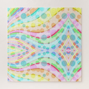 Pastel-Rainbow-Ribbons und Blasen Puzzle