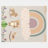 Pastel Rainbow & Rocking Horse Nursery Scene Fleecedecke (Vorderseite (Horizontal))