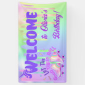 Pastel Rainbow | Roller Skaten Birthday Banner (Vertikal)