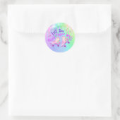Pastel Rainbow | Roller Skaten Birthday Runder Aufkleber (Tasche)
