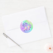 Pastel Rainbow | Roller Skaten Birthday Runder Aufkleber (Umschlag)