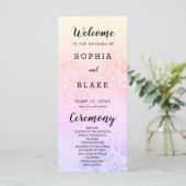 Pastel Rainbow Rose Hochzeitsprogramm (Stehend Vorderseite)