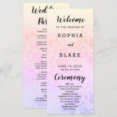 Pastel Rainbow Rose Hochzeitsprogramm (Vorne/Hinten)