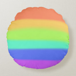Pastel Rainbow Rundes Kissen