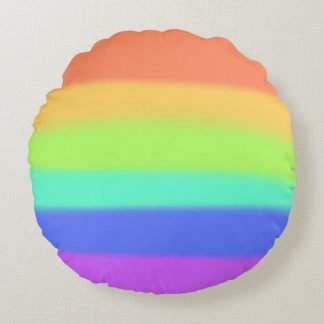 Pastel Rainbow Rundes Kissen