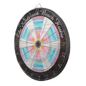 Pastel Rainbow Rustic Brown Wood Tone Gran Dartscheibe (Vorderseite rechts)