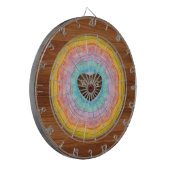 Pastel Rainbow Rustic Wood Tone Monogram Herzen Da Dartscheibe (Vorderseite Links)