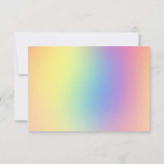 PASTEL RAINBOW SAVE THE DATE RSVP KARTE (Rückseite)