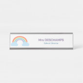 Pastel Rainbow Schreibtischnamensplakette (Vorderseite )