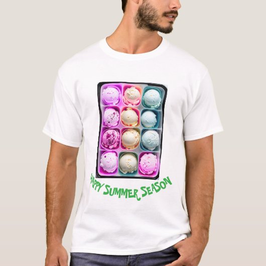 Pastel Rainbow Scoop Ice Creme T-Shirt (Vorderseite)