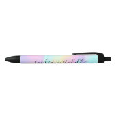 Pastel Rainbow Script Calligraphic Black Ink Pen Kugelschreiber (Oberseite)