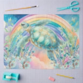Pastel Rainbow & Sea Turtle Decoupage Seidenpapier (Basteln)