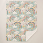 Pastel Rainbow Sherpa Cozy Gift for Little Dreamer Sherpadecke (Vorderseite)