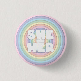 Pastel Rainbow Sie/Ihre Pronouns  Button