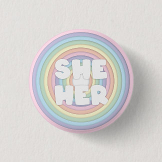 Pastel Rainbow Sie/Ihre Pronouns  Button
