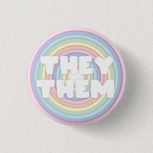 Pastel Rainbow Sie/sie Pronouns  Button (Vorderseite)
