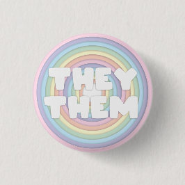 Pastel Rainbow Sie/sie Pronouns  Button