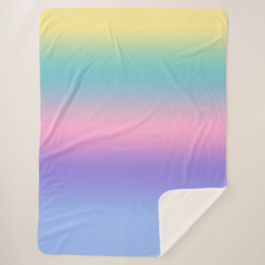 Pastel Rainbow Sky Ästhetische Ombre Gradient Chic Sherpadecke (Vorderseite)