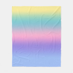 Pastel Rainbow Sky Ästhetische Ombre Gradient Fleecedecke