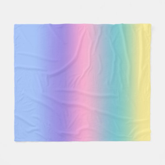 Pastel Rainbow Sky Ästhetische Ombre Gradient Fleecedecke (Vorderseite (Horizontal))