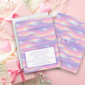 Pastel Rainbow Sky Baby Dusche Einladung