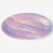 Pastel Rainbow Sky Baby Dusche Pappteller (Schrägansicht)