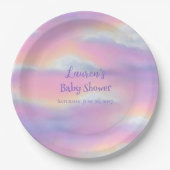 Pastel Rainbow Sky Baby Dusche Pappteller (Vorderseite)