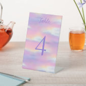 Pastel Rainbow Sky Baby Dusche Tischnummer Sockelschild (In SItu)