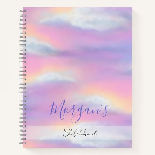 Pastel Rainbow Sky Custom Sketchbook Notizblock (Vorderseite)